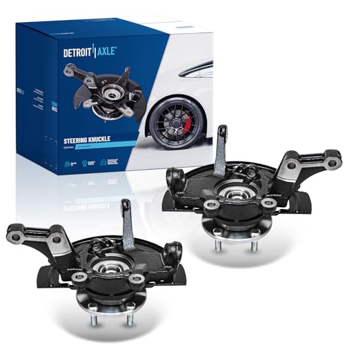 Image of Detroit Axle - 2.5L Front 2pc Steering Knuckles for 02-06 Nissan Altima, 2 Steering Knuckles & Wheel Bearing Hubs Assembly 2002 2003 2004 2005 2006 Replacement