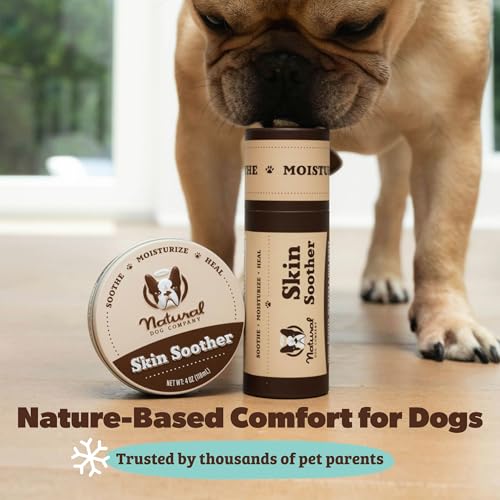 Natural Dog Company Skin Soother Balm for Dogs – 1oz Tin All Natural Hot Spot & Rash Relief – Organic Itchy Skin Soothing Moisturizer for Dry, Red, Crusty Skin – Lick-Safe Dog Balm, Made in USA