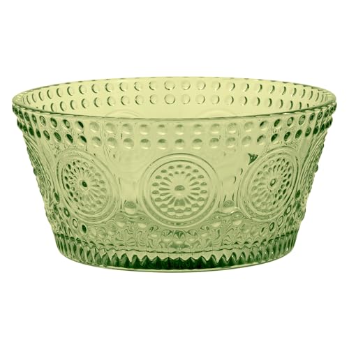 Vintage-Inspired Glass Serving Bowl Small 4.75 x 2.25 Olive Green Codi