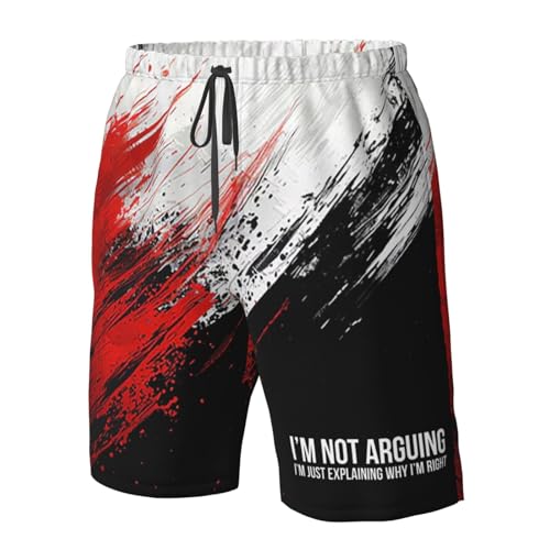 Board Shorts,I'm Not Arguing I'm Just Explaining Why I'm Right Mens Swim Trunks Beach Swim Shorts with Pockets4