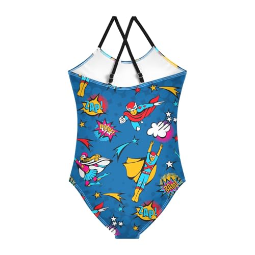 susiyo Girls One Piece Swimsuits Flying Super Hero Bathing Suit Quick Dry Beach Swimwear for Toddler Girl 3-10T2