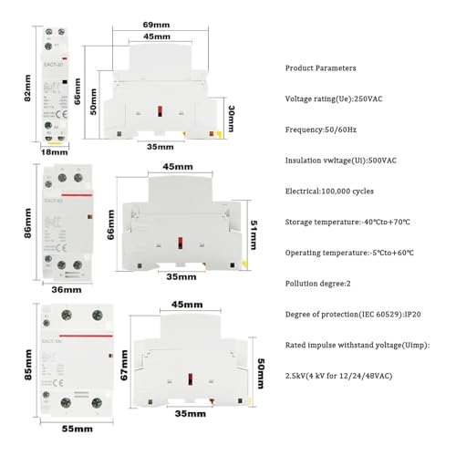 Commutateur modulaire 1NO1NC à double contact pour une commutation précise