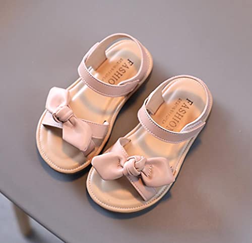 Little Kids Girl's Open Toe Outdoor Casual Sandals Bow Flats Summer Princess Dress Shoes2