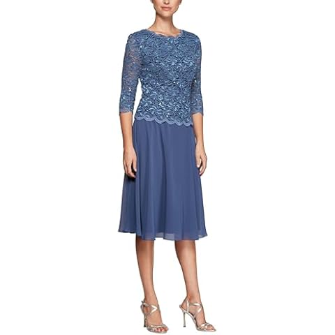 Alex Evenings Sequin Mock Dress for Special Occasions Cover