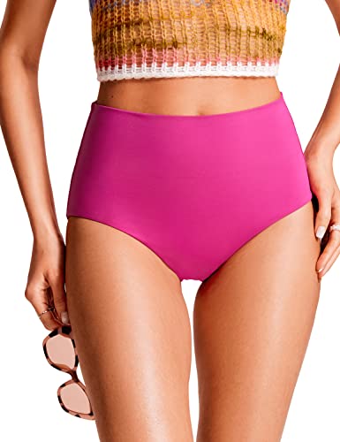 CRZ YOGA Womens High Waisted Bikini Bottom Tummy Control Bathing Suit Swimsuit Full Coverage Swim Briefs