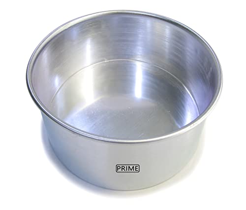 Image of Prime Bakers and Moulders Round Aluminum Baking Cake Pan /Mould For Oven (7 Inch), Silver