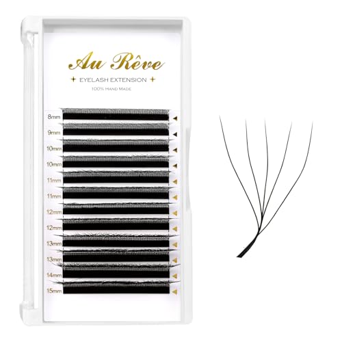 W Eyelash Extensions 5D Premade Fans 0.07 L 8-15mm Mix Matte Black