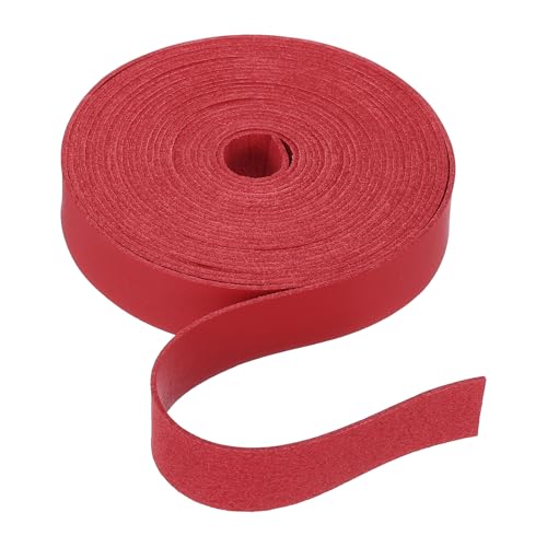 Rebower Flat Leather Cord,197 Inch 20mm Leather String PU Faux Leather Strips Strap,[for Jewelry Making DIY Craft Projects Belts Keychains Accessories]-5m/Red