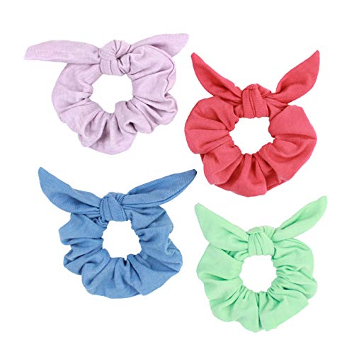 Maven Thread 4 Count Hair Scrunchies Elastic Hair Bands Scrunchy Hair Ties Accessories for Women or Girls Pink Mint Purple Blue - SPECTRUM Set