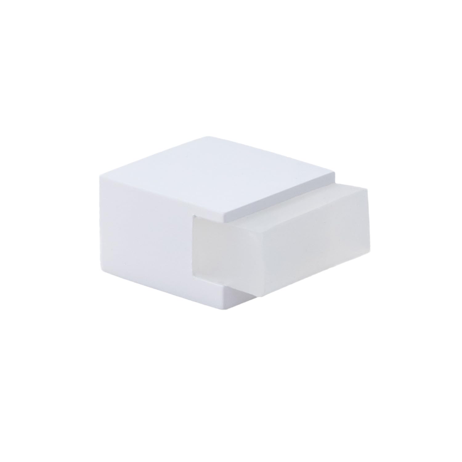 EVI Herrajes | Floor Door Stop - Square Design | 20x14 mm | Steel - White Lacquered | Adhesive Mounting| I-197/14