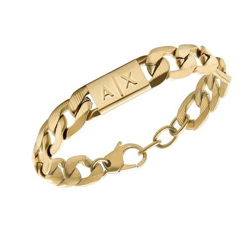 Armani Exchange Men's Gold-Tone Stainless Steel Chain Bracelet (Model: AXG0078710)2