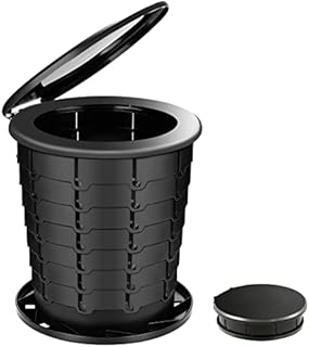TRIPTIPS Upgrade Retractable Portable Toilet Travel Toilet Adjustable Height Camping Toilet Portable Potty for Adults Kids, Foldable Portable Toilet for Camping/Car, XL size (Black)