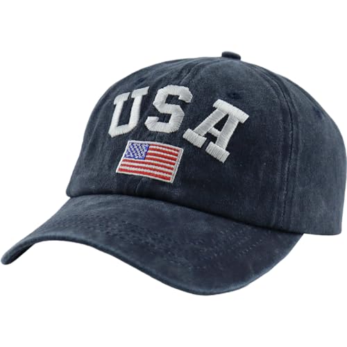 Image of SHANVANKE American Flag Hats for Men Women, Cotton Adjustable Embroidered US Baseball Cap