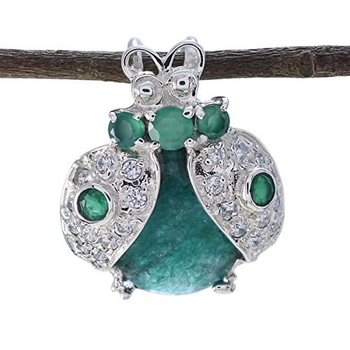 Pendentif émeraude indien argent vert bijoux femme créateur 925
