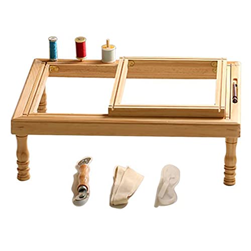 Este Soporte para Bastidor de Bordado, Bastidor de Mesa de Madera de Haya con Patas de Soporte para Manualidades de Costura y Bordado