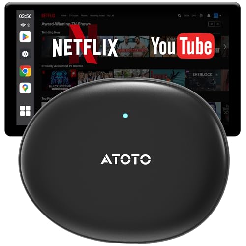 ATOTOSELECT Magic CarPlay Box Android Auto - Smart AI Magic Video Box with Built-in Android Multimedia System, Enjoy Video & Music Apps, Navigation, AI Voice, Plug & Play for Factory Wired CarPlay