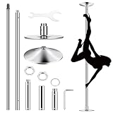 Tcpuolr 45mm Professional Dance Pole, Static Spinning Pole Dancing Pole for Home, Height Adjudtable Stripper Pole, Portable Stripper Pole for Apartment, Exercise Club, Party Pub, Max Load 441 lbs