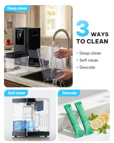 Image of Silonn Nugget Ice Maker Countertop, 44 lbs /Day Chewable Sonic Ice Machine with 3L Detachable Water Tank, Self-Cleaning & 24H Timer, Portable Ice Maker for Home Bar Kitchen, Black