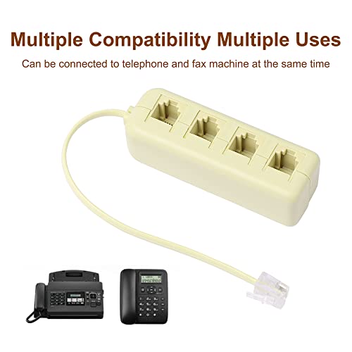 Divisor Telefónico RJ11 1 Macho a 4 Hembra Beige miniatura 5