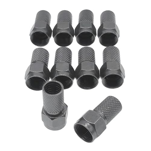 Conector F para cable coaxial 75-5 de televisión satélite, adaptadores de rosca en pack de 10