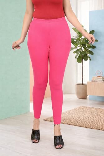 Image of Women Ankle Length Leggings Combo Multicolour Stretchable Cotton Yoga Gym Workout Pants Lyra Jeggings Casual Slim Fit