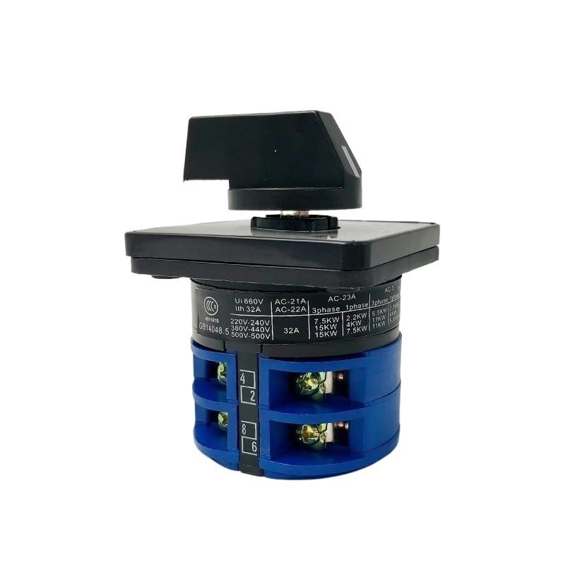 Electric 4 Positions 8 Terminals 2 Levels Rotary Cam Changeover Switch with Screws 690V 32A Silver Contact LW28 LW26-32/2 YMW26(1-2-3-4)