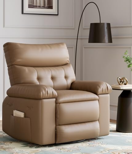 Sillón reclinable clásico cuero Tan miniatura 1