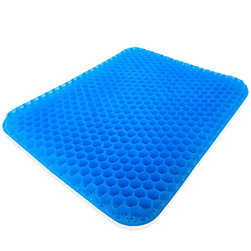 MOFIRゲルクッション 無重力クッション 座布団 二重ハニカム 超通気 両面使用可能 チェアパッド 座面クッション姿勢矯正 体圧分散 美尻 椅子車オフィス四季通用 クッションカバー付き【2020最新アップグレード】