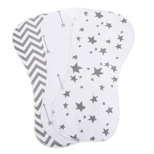 WEKADRIN 3 Piezas Toallas para Sudor Absorbentes para Bebés de Algodón Suave Duraderas con Diseño para Recién Nacidos y Niña para Eructar y Uso Diario