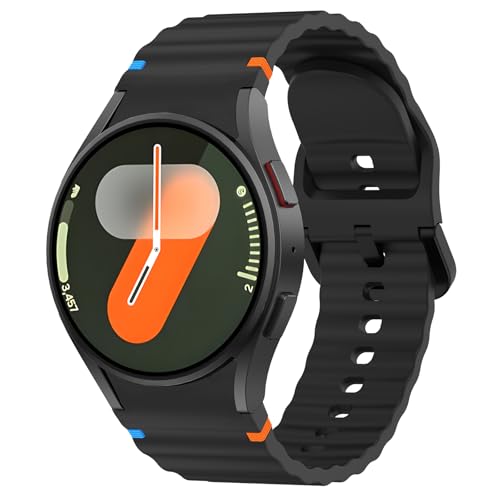 Meliya Correa para Samsung Galaxy Watch 7 40mm 44mm,20mm Silicona Pulseras Reloj de Repuesto para Samsung Galaxy Watch 4/5/6 40mm 44mm/FE/6 Classic 47mm 43mm/5 Pro 45mm(Negro)
