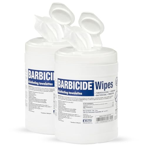 BARBICIDE Professional Disinfecting Wipes - 2 Pack (160 Count Each) &ndash; 2-Minute Hospital-Grade Kill Time, EPA-Registered Surface Wipes &ndash; Bactericidal, Virucidal & Tuberculocidal