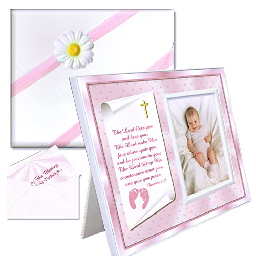 Baby Girl Blessing Picture Frame – Numbers 6:24 Scripture Keepsake Gift from...