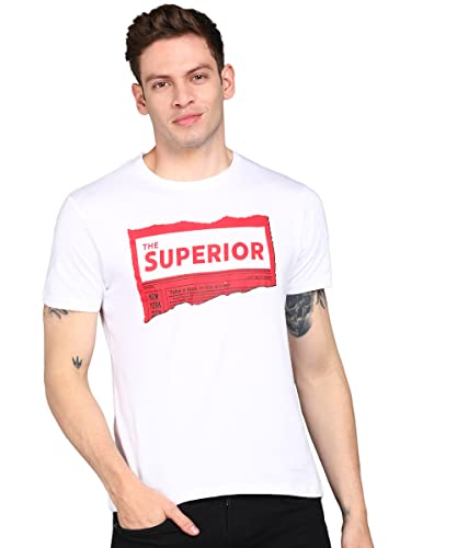 Image of Urbano Fashion Men's Graphic Printed Round Neck Half Sleeve Slim Fit Cotton T-Shirt