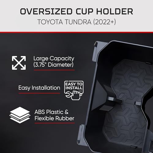 Portavasos Sobredimensionado para Toyota Tundra (2022+) ABS Negro miniatura 4