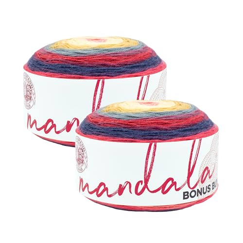 Image of Lion Brand Yarn Mandala Bonus Bundle Multicolor Yarn for Knitting, Crocheting, and Crafting, 2 Cakes, Satyrs