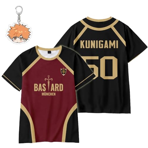 Blue Lock Jersey Blue Lock Munchen Shirt Anime Costume Isagi Cosplay Yukimiya (Rensuke Kunigami-1,XX-Large)