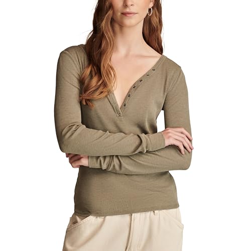 Image of Lucky Brand Women's V-Neck Snap Henley