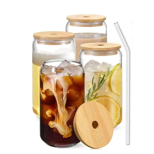 Image of Ice Juice Drinks Mason Jar with Cola Cane Wooden Lid - Rustic Charm & Functionality (Pack of 1) 400ML