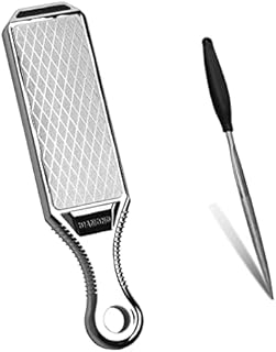 Knife Sharpeners Handheld 300/600 Grit Double Sided Diamond Knife Sharpening Wetstone Stone for Kitchen Knives Scissors Garden Tools with Scissors Sharpener(SHA-2W Set)
