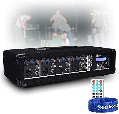 PDM-C405A Bluetooth PA Mixer Amplifier – Portable 4 Channel 800W PA Mixer Amp with EQ, MP3 Player, USB/SD, Echo & Remote for DJ, Bands & Events