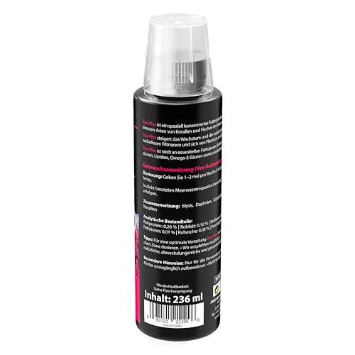 Futterplankton Meerwasseraquarium 236 ml – für Korallen, Filtrierer & Fische – konserviertes Plankton mit Omega-3, Aminosäuren & natürlichen Biopigmenten – ARKA Zoo-Plus