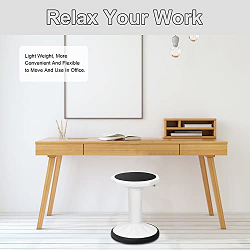 Image of Giantex Wobble Stools for Classroom Seating, Wiggle Stool with Adjustable Height, 24 inch Active Learning Stool, Sitting Balance Chair for School, Office Stand Up, Flexible Seating Wobble Chair (White)