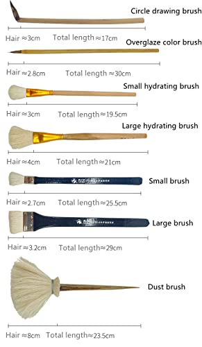Uigerl Glaze Brushes 14Pcs Pottery Art Painting Tools Pottery Brush Diy Ceramics Design Glazed Coloring Painting Ceramic Painting Brushes White #TOP1