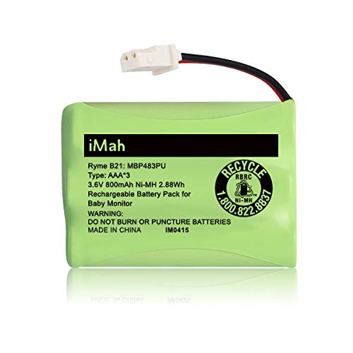 iMah Ryme B21 Battery Compatible with Motorola Baby Monitor MBP33XL (only fits MBP33S MBP36 MBP36S newer 800mAh version) MBP481 MBP482 MBP483 (Don't fit MBP33 MBP33S MBP36 MBP36S older 900mAh version)