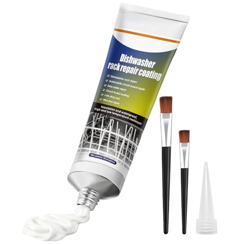 Reparador de óxido para cestas de lavavajillas, líquido reparador de cestas de plástico Blanco, eliminador de óxido para lavavajillas - Recubrimiento de Goma líquido despegable - 50 ml (Blanco)