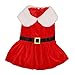 Hidyliu Dog Christmas Dress Christmas Clothes for Dog Christmas Pet Clothes with Santa Hat Winter Clothes for Small Dogs and Cats(S)