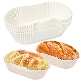 'NEWJINXIN 40 Pcs White Baking Cupcakes Baking Mat Baking Cups Oval Cake Paper for Baking Bread Muff