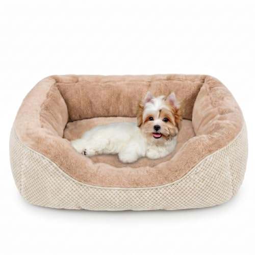 Image of INVENHO Small Dog Bed for Small Dogs, Orthopedic Warming Soft Calming Sleeping Durable with Anti-Slip Bottom