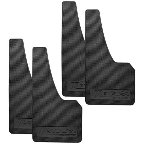 QUYDDC 4 Pcs Universal Black Soft Rubber Mud Flaps - Prevent Mud Splashes, Enhance Appearance, Easy Install, Waterproof & Scratch Resistant - Ideal for Sedan SUV and Urban/Suburban Cars -Let s go