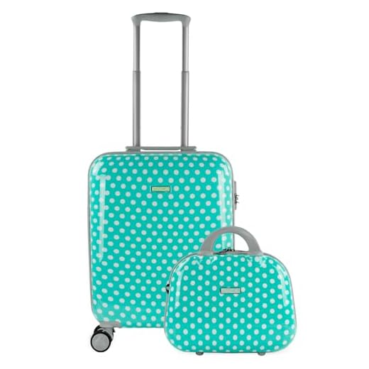 ITACA - 2 st Ställ Cabin resväska och necessär Liten Resväska 20"(55x40x20 cm), ABS, Styv och motståndskraftig 4 Hjul, Bekväm och Lätt, Kombination Lås 702450B, Color Mynta Mullvadar